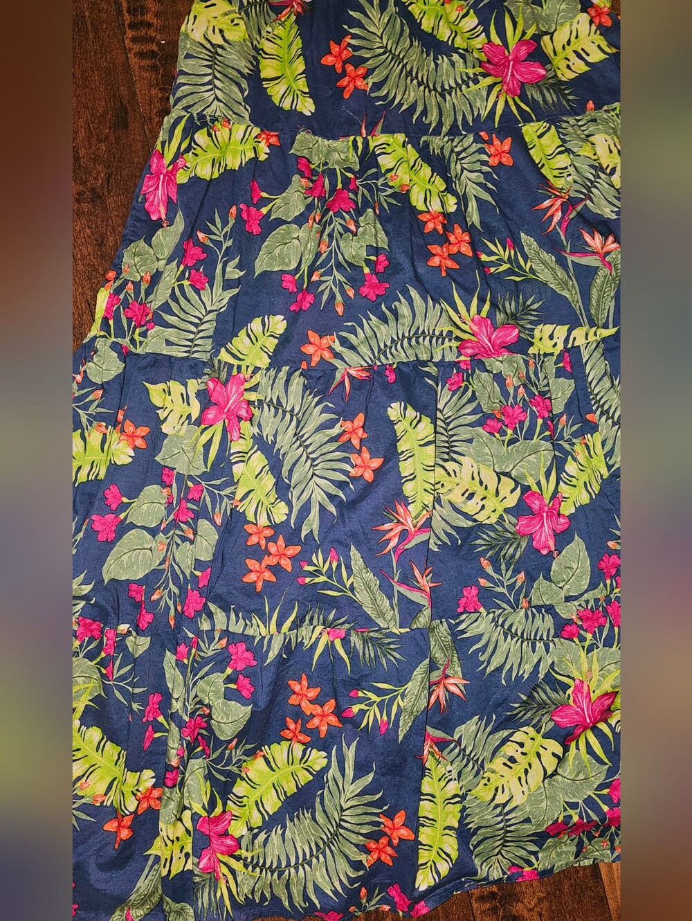 Style & Co Tropical Floral Maxi Dress Sleeveless Resort Vacation Size Medium - Picture 3 of 4